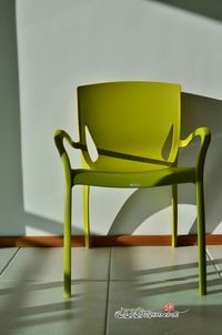 Close-up of empty chair