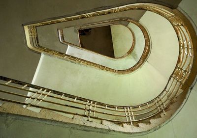 Low angle view of spiral staircase against sky