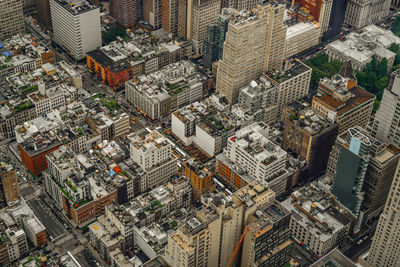 High angle view of buildings in city