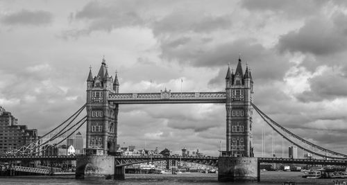 View of bridge against cloudy sky