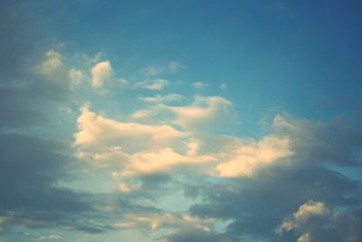 Low angle view of clouds in sky