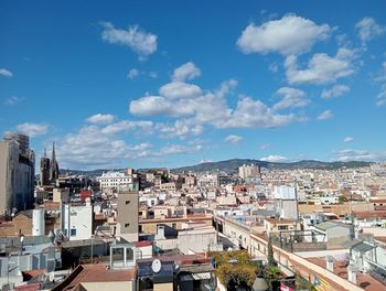 High angle view of townscape against sky