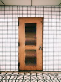 Closed door of building