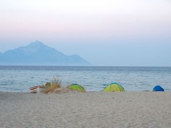 Scenic view of beach against sky