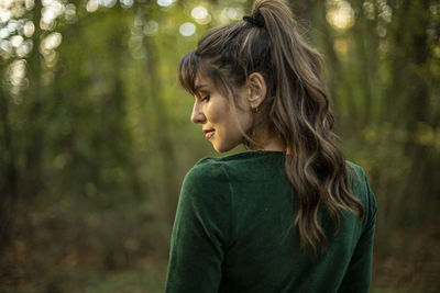 Mid adult woman in forest