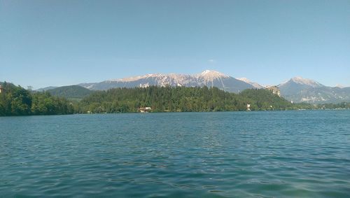 Scenic view of lake against mountains