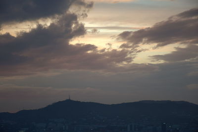 Scenic view of townscape against sky during sunset