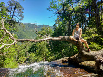 Man amidst trees in forest