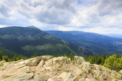 Scenic view of mountains against sky