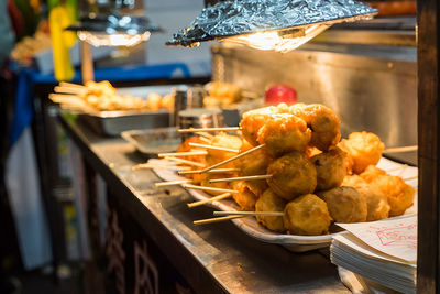 Close-up of fruits for sale at market stall