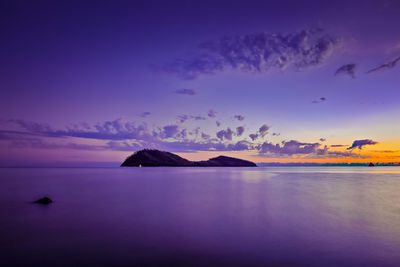 Scenic view of sea at sunset