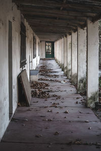 Empty corridor of abandoned building