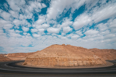 View of road passing through desert