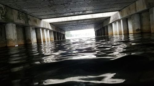 Reflection of built structure in water