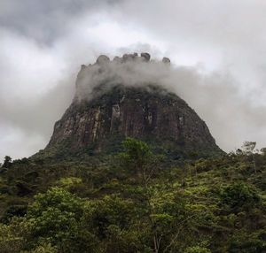 Low angle view of mountain against sky