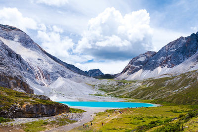 Scenic view of lake against mountains