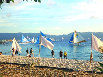 View of boats in sea