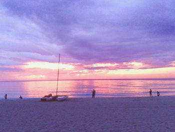 Scenic view of sea at sunset