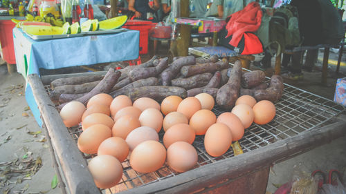 Close-up of vegetables for sale in market