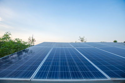 Solar panels against blue sky