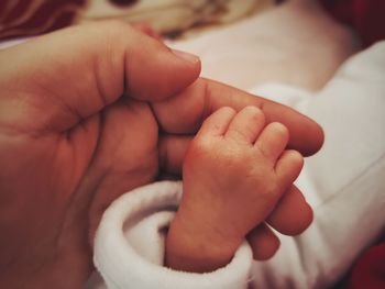 Close-up of baby hands