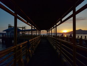 Morning view in mamuju ferry port passenger hallway