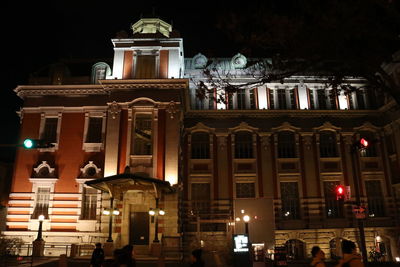 View of illuminated building at night