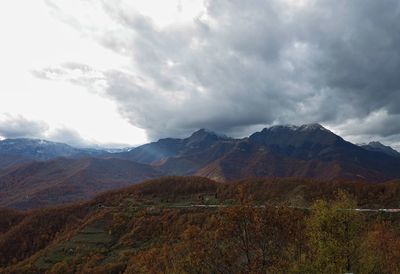 Scenic view of mountains against sky