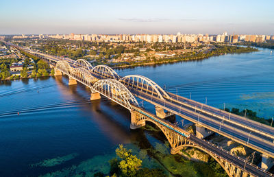 High angle view of bridge over river