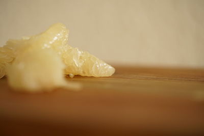 Close-up of ice cream in glass on table