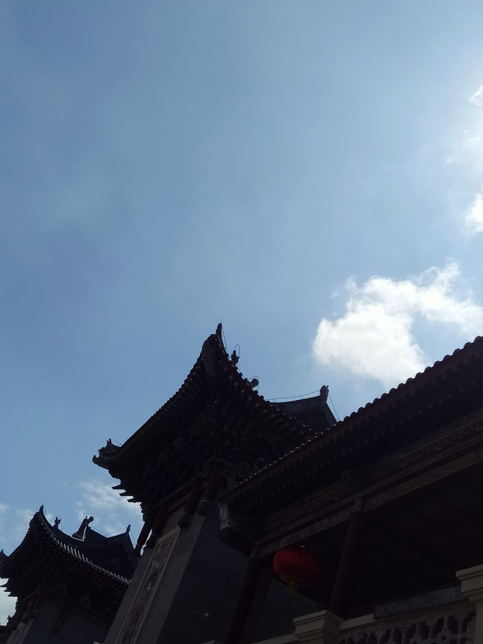 LOW ANGLE VIEW OF TEMPLE ROOF