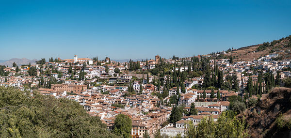 Panoramic view of the albaicin quarter in granada, spain