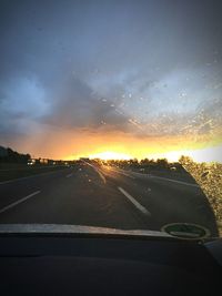 View of road at sunset