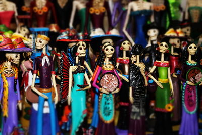 Figurines for sale at market stall