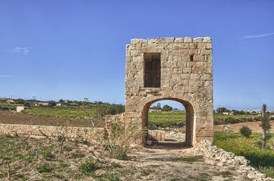 Old ruin building against clear sky