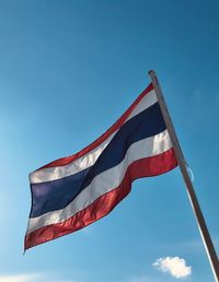 Thai flag photo  on a bright sky background