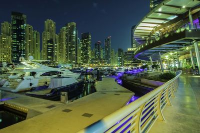 Illuminated cityscape at night