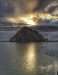 Scenic view of sea at sunset