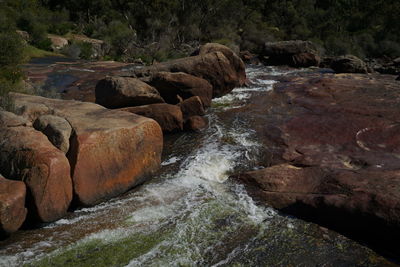 Scenic view of waterfall