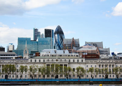 View of skyscrapers in city