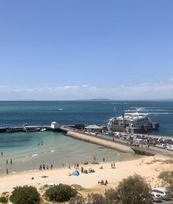 High angle view of beach against sky