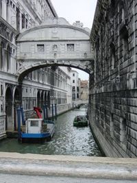 View of canal in city