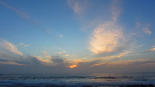 Scenic view of sea during sunset