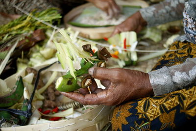 Close-up of hand holding food