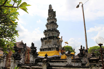 Low angle view of temple against sky