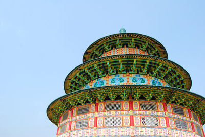 Low angle view of historical building against clear sky