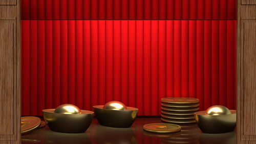 Tea light candles on table