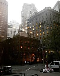 City street with buildings in background