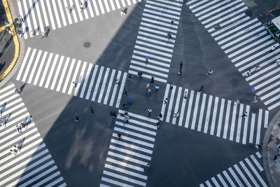 High angle view of ginza crossing