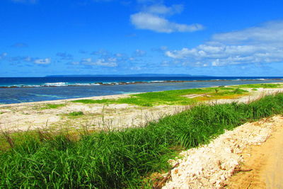 Scenic view of beach against sky